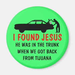 Den roliga ateisten grundar jag Jesus Magnet