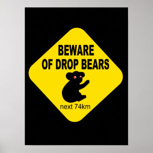 Den roliga australier undertecknar. Akta sig av Poster
