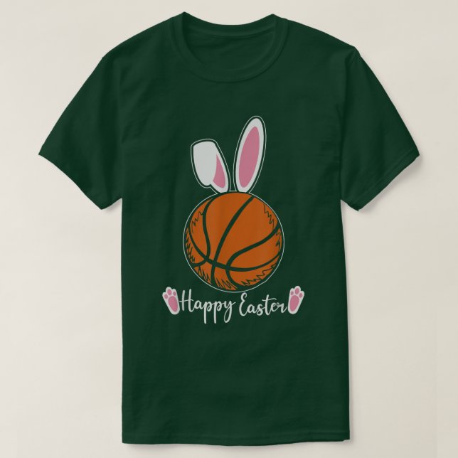 Den roliga basketbollen Cute Glad påsk  T Shirt (Design framsida)