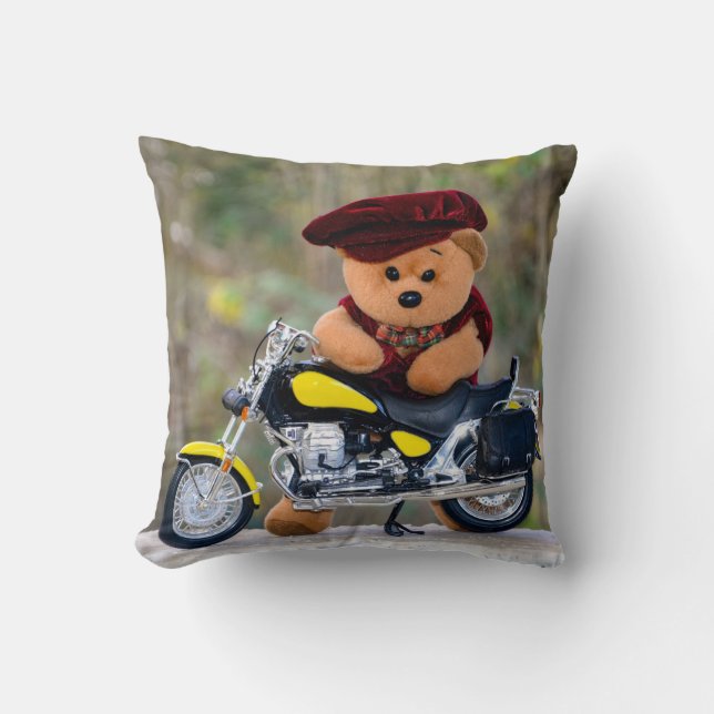 Den roliga biker nallebjörnen  - kudde (Framsida)