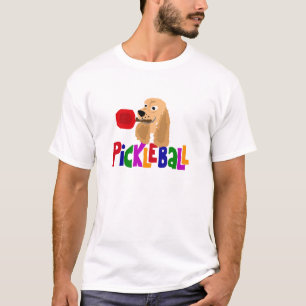 Den roliga cockerspanielspanielen med Pickleball T-shirt