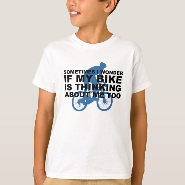 Den roliga cykla cykeln är tänkande om mig för t shirt (Framsida)