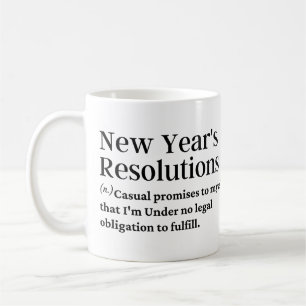 Den roliga definitionen i nyårens resolutioner kaffemugg