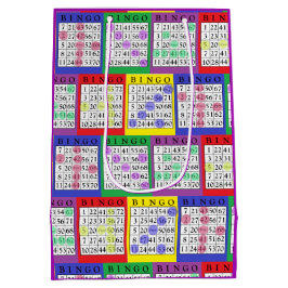 Den roliga färgrika BINGOkortgåvan hänger lös