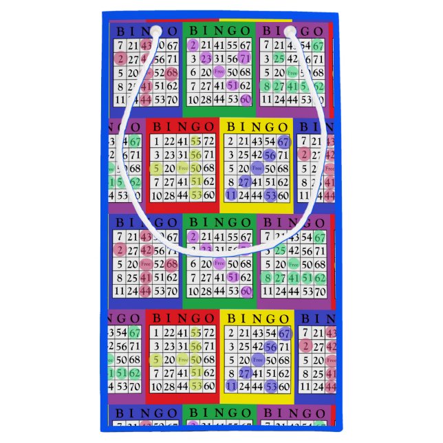 Den roliga färgrika BINGOkortgåvan hänger lös (Baksidan)