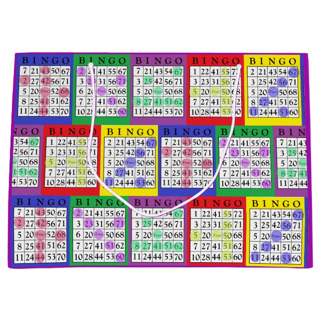 Den roliga färgrika BINGOkortgåvan hänger lös (Framsidan)