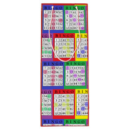 Den roliga färgrika BINGOkortgåvan hänger lös