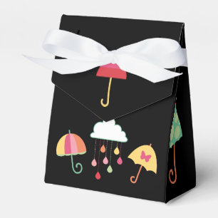 Den roliga favören boxas W/Umbrellas, regnar & Presentaskar