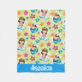 Den roliga felika filten för mönsterfantasiflickor fleecefilt