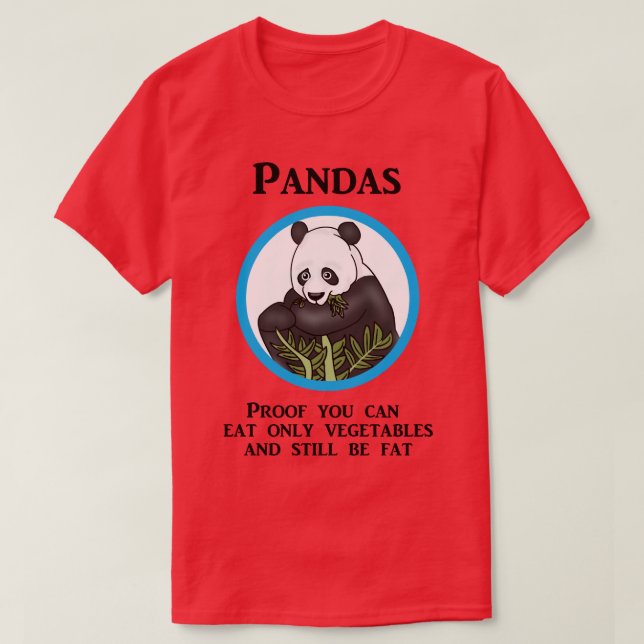Den roliga feta pandaen, grönsaker fungerar inte t shirt (Design framsida)