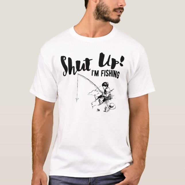 Den roliga fiskaren stängde upp mig att fiska för t shirt (Framsida)
