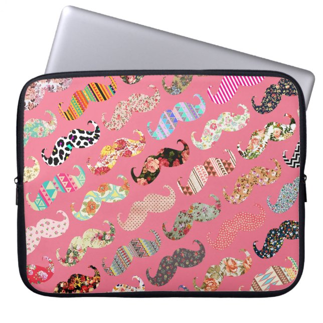 Den roliga flickaktigt färgrika rosa aztecen laptop fodral (Framsidan)