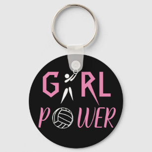Den roliga flickan driver netballen nyckelring