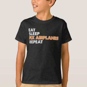 Den roliga flygplanmekanikern - äta fast flygplan t shirt