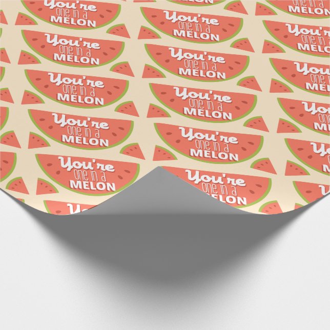 Den roliga fruktvitsen är du en i miljon (melonen) presentpapper (Hörn)