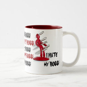Den roliga gagen HATAR JAG MIN CHEFkaffemugg Två-Tonad Mugg