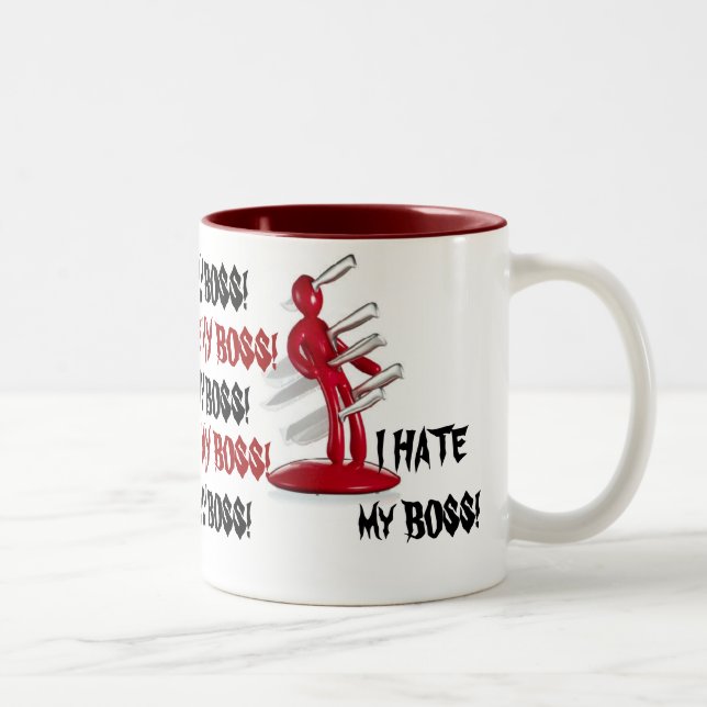 Den roliga gagen HATAR JAG MIN CHEFkaffemugg Två-Tonad Mugg (Höger)