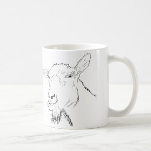Den roliga geten fodrar djur konstdesign för kaffemugg