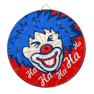 Den roliga grafiska clownpilen för ha ha stiger darttavla