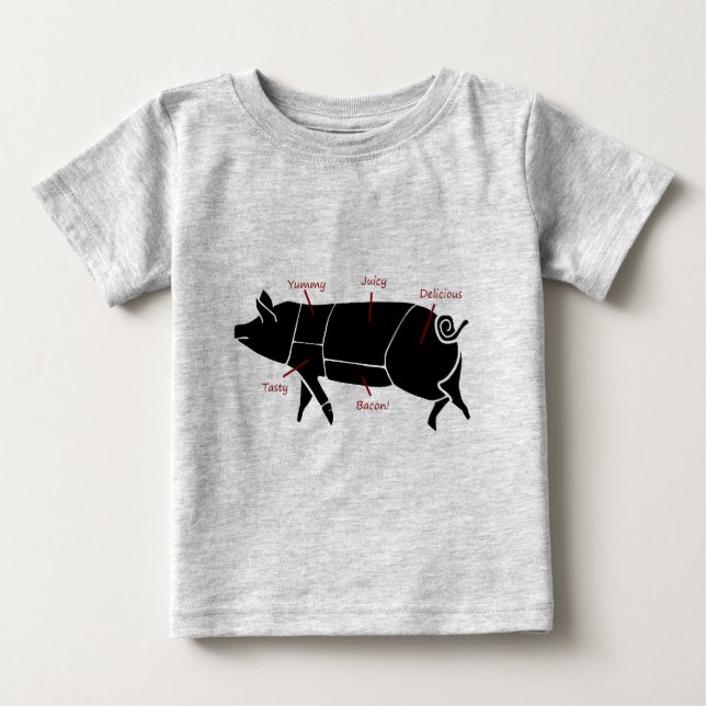 Den roliga grisslaktare kartlägger diagrammet t-shirt (Framsida)