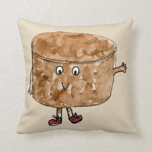 Den roliga gulliga chokladtårtan vinkar kudde