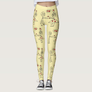 Den roliga hand plockadestick figur kopplar ihop leggings