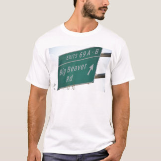 Den roliga huvudvägen undertecknar den stora bäver tee shirt