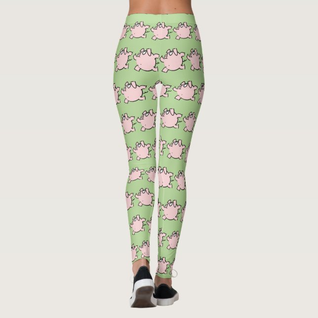 Den roliga illustrationgrisen för 6 tecknad väljer leggings (Baksida)