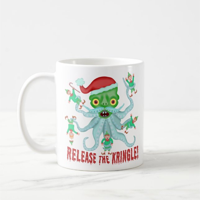 Den roliga julen frigör den Kringle jultomten Kaffemugg (Vänster)