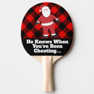 Den roliga julfamiljen roliga Santa vet fusk Pingisracket