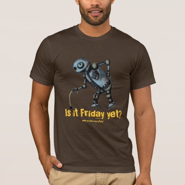 Den roliga kalla gammala roboten önskar t-shirt (Framsida)