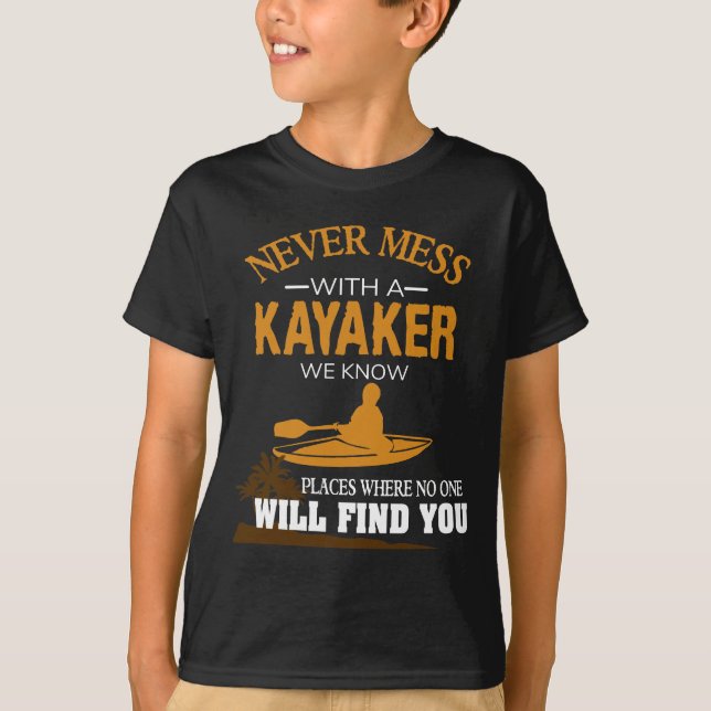 Den roliga Kayaking vatten sport för T Shirt (Framsida)