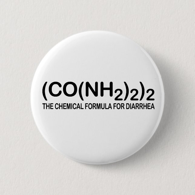 Den roliga kemiska formeln för diarré knäppas knapp (Framsida)