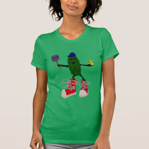 Den roliga knipan hållande Pickleball och paddlar T-shirt