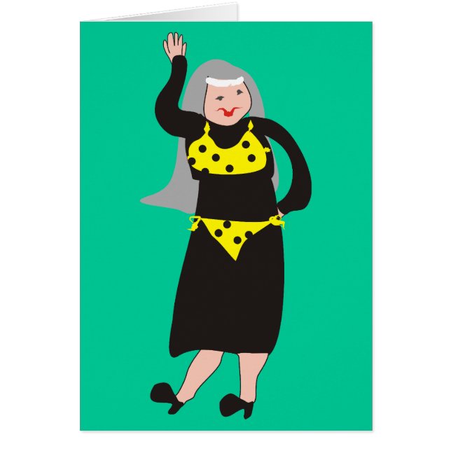 Den roliga nunnan Cards "bikinin ", Hälsningskort (Framsidan)