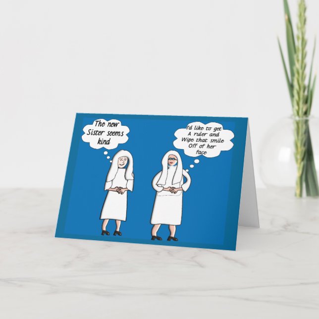 Den roliga nunnan Cards "bra & bjöd tankar ", Kort (Framsida)