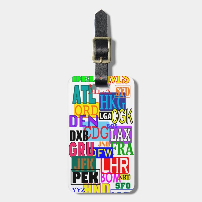 Den roliga och färgrika flygplatsen för tre brev bagagebricka (Vertikal Framsida)