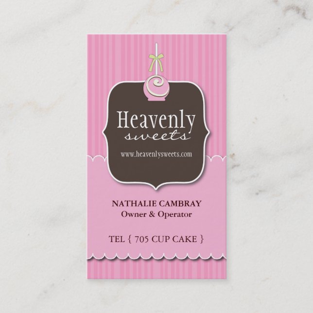 Den roliga och nyckfulla tårtan poppar visitkorten visitkort (Framsida)