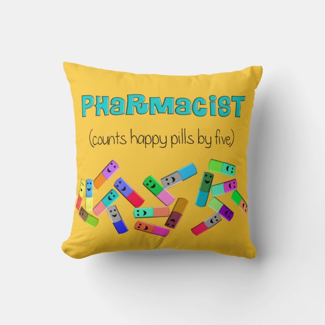 Den roliga pharmacisten "räkningar vid fem" kudder kudde (Framsida)