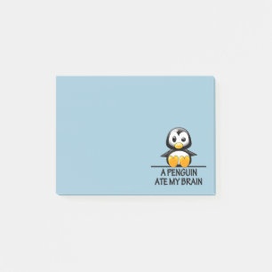 Den roliga pingvinet åt min grafiska hjärna post-it block