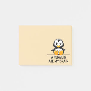 Den roliga pingvinet åt mitt grafiska gulligt fö post-it block