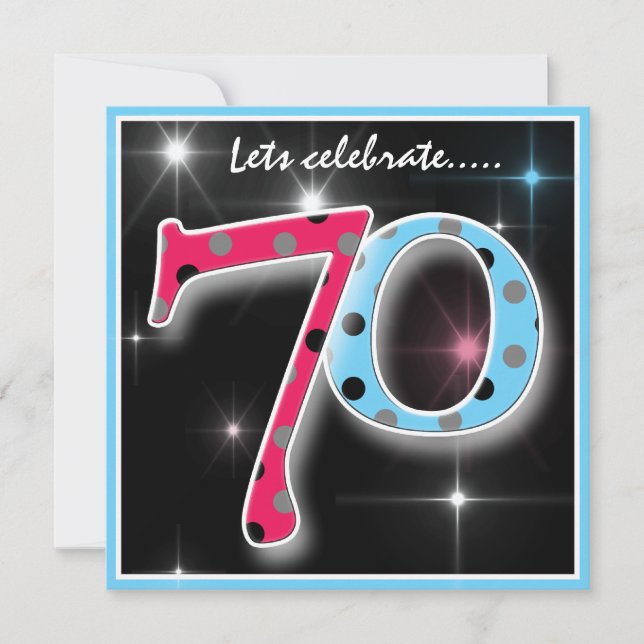 Den roliga polkaen pricker den 70th inbjudningar (Framsida)