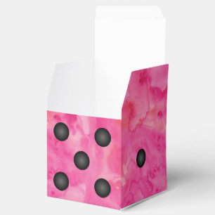Den roliga rosa favören för Bunco tärningparty Presentaskar