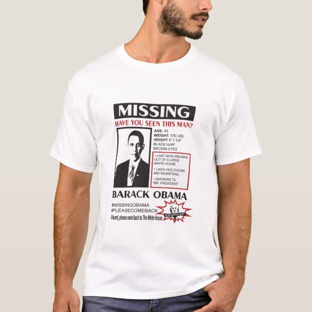 Den roliga saknaden har dig som ses denna manObama T Shirt (Framsida)