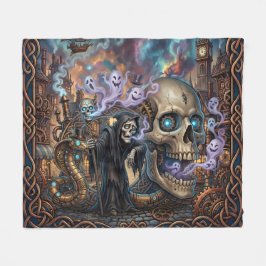 Den roliga skeletten – keltisk steampunk-fantasi. fleecefilt