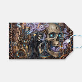 Den roliga skeletten – keltisk steampunk-fantasi. presentetikett