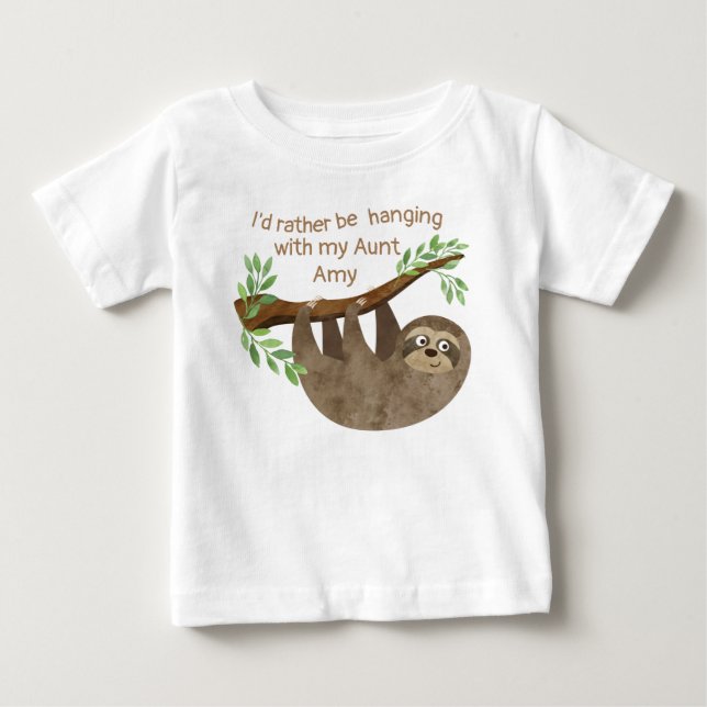 Den roliga slothen hänger ganska den | t shirt (Framsida)