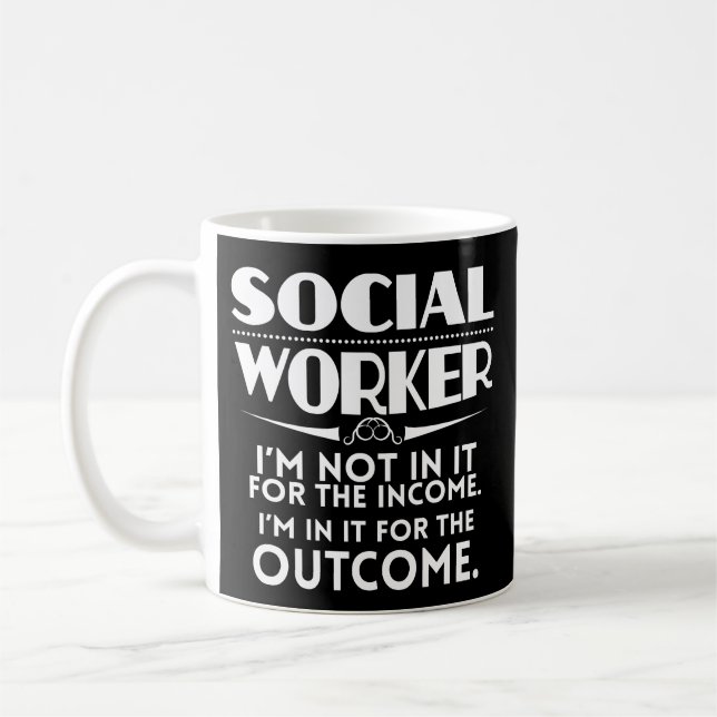 Den roliga socialarbetarekaffemuggen styr kaffemugg (Vänster)
