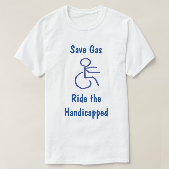 Den roliga sparan gasar - rida det handikappat t shirt (Design framsida)