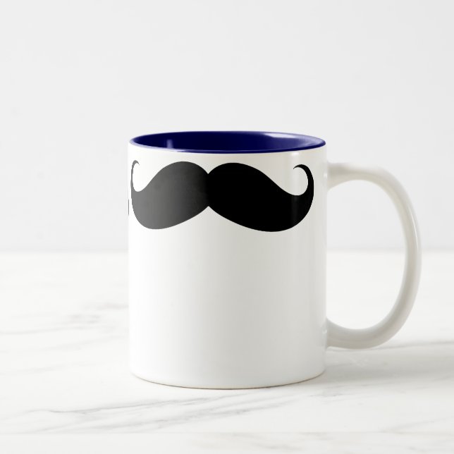 Den roliga stora mustaschen Två-Tonar muggen Två-Tonad Mugg (Höger)